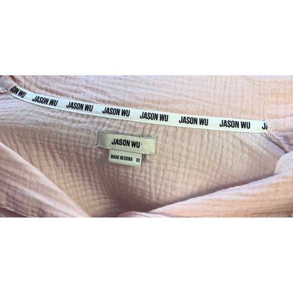 Womens XL Cotton Gauze Button-Down Shirt & Short Loungewear Casual JASON WU - Picture 7 of 13